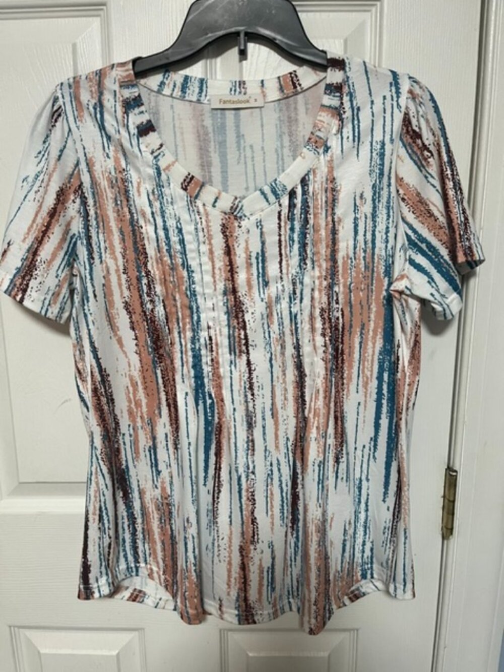Woman's Tunic Pleated Short-Sleeve Shirt